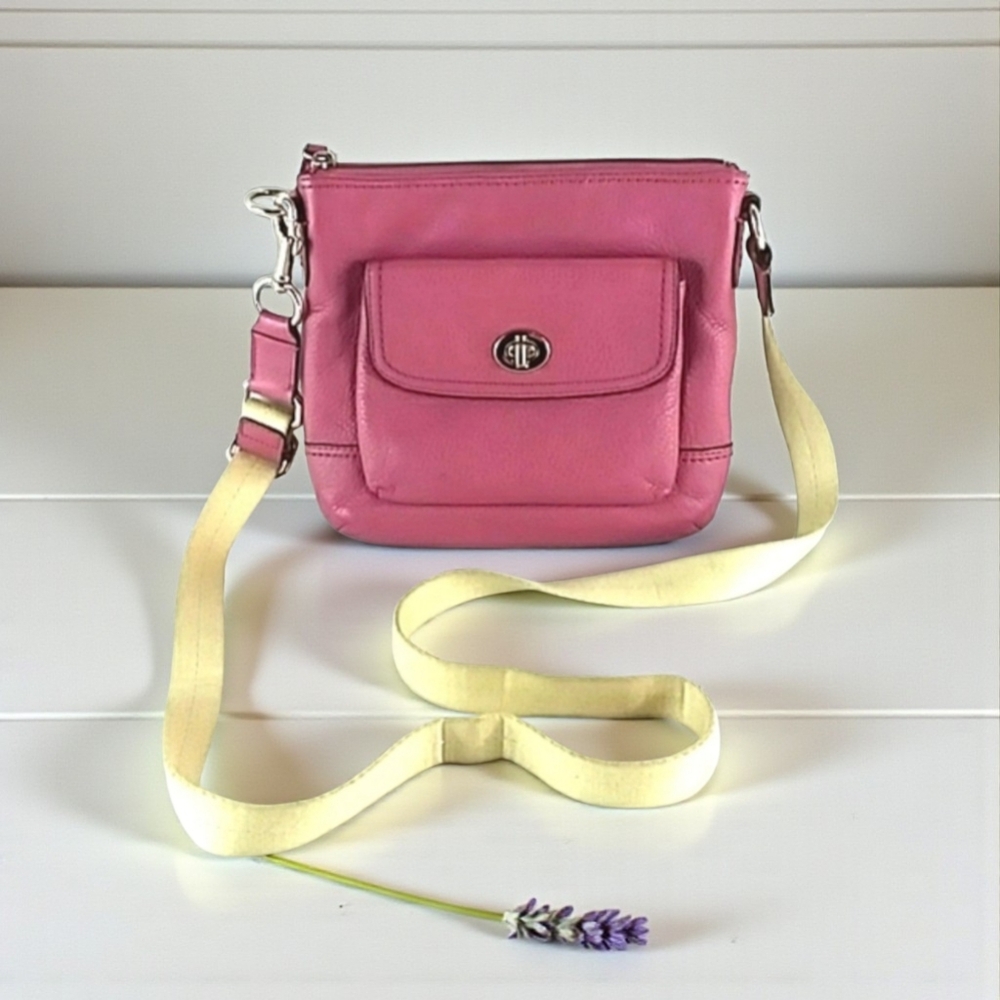 QUALITY FRENCH PEBBLED LEATHER MINI CROSSBODY LAVENDER/PURPLE UNBRANDED